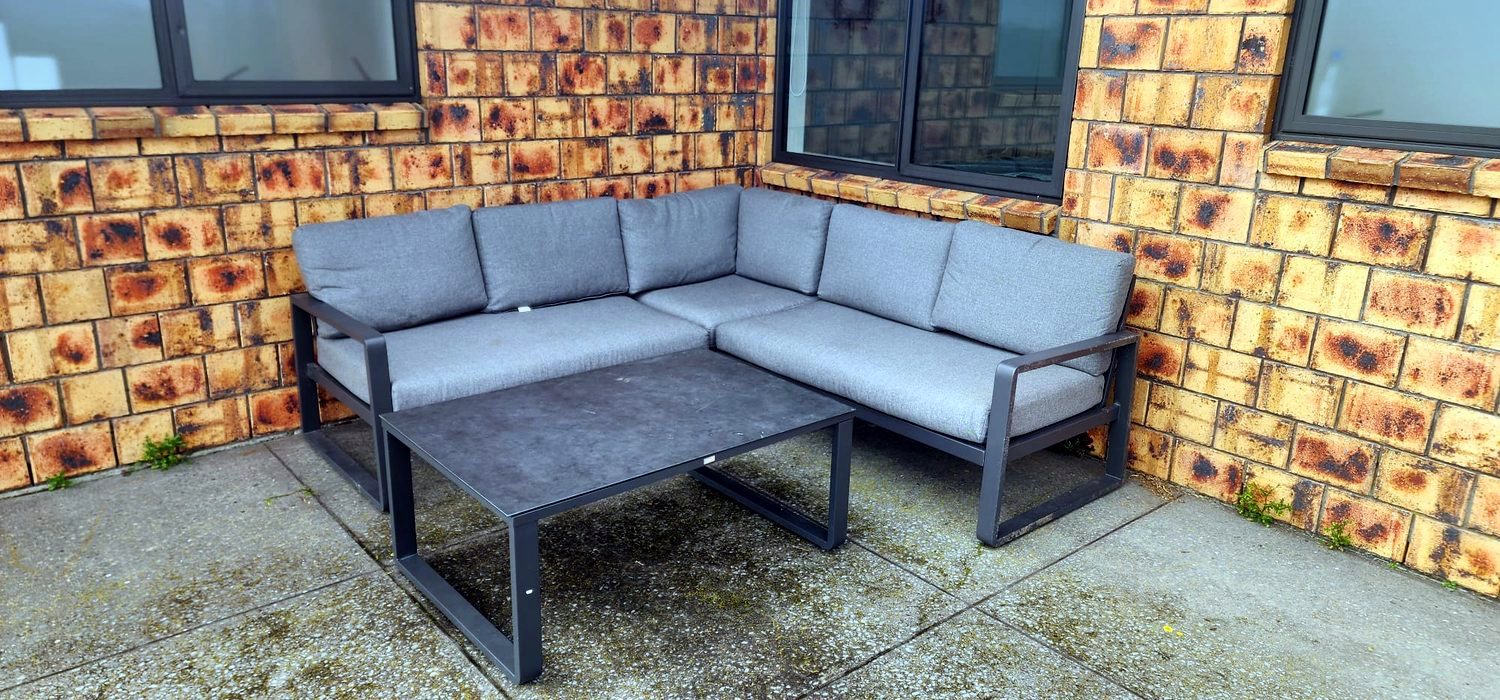 Outdoor corner lounge suite on the patio
